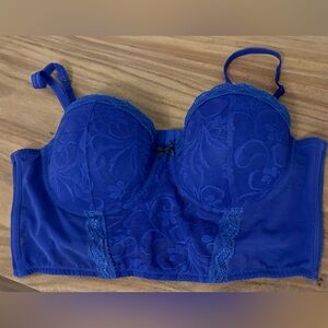 Purple Blue Lace Bustier with removable straps